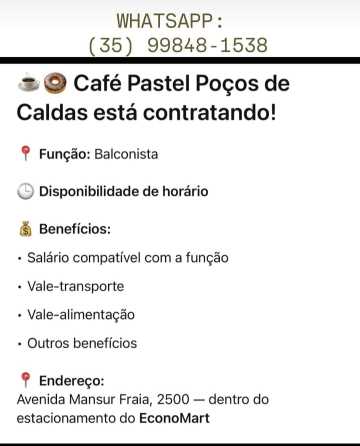 Atendente de Cafeteria 