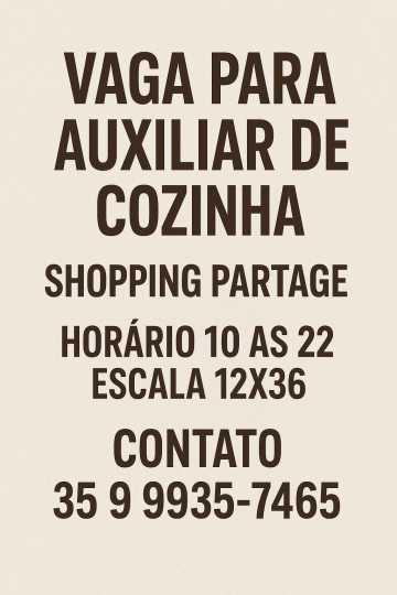 Auxiliar de cozinha 
