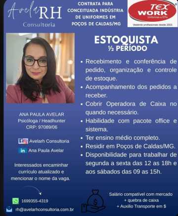 Estoquista meio período 