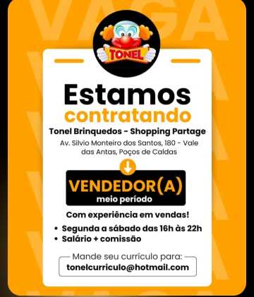 Vendedor meio período 