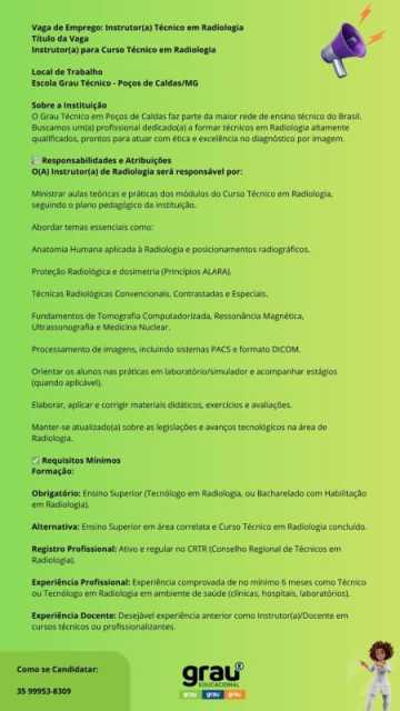 Instrutor de radiologia 