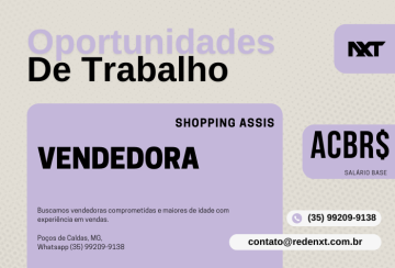 Vaga de Vendedora - Shopping Assis