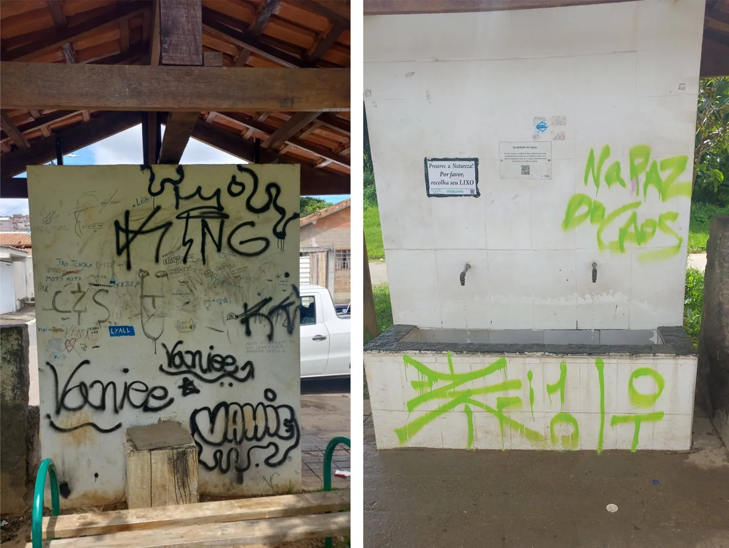 Vandalismo atinge o Fontanário Yolanda, no bairro Parque das Nações